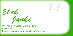 elek janki business card